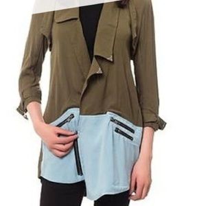 ONE TEASPOON Light weight, 2 toned panel coat, like new